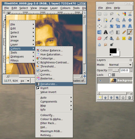 desaturising-01-selecting-option